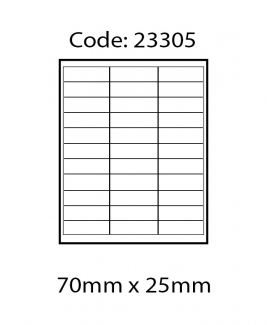 ABBA 23305 Laser Label [70mm x 25mm]